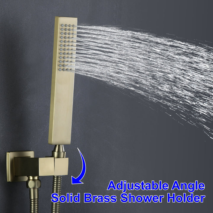 10 inch/ 12 inch   2-Spray Patterns with 1.8 GPM Wall Mount Dual Shower Heads with 360-Degree Rotation