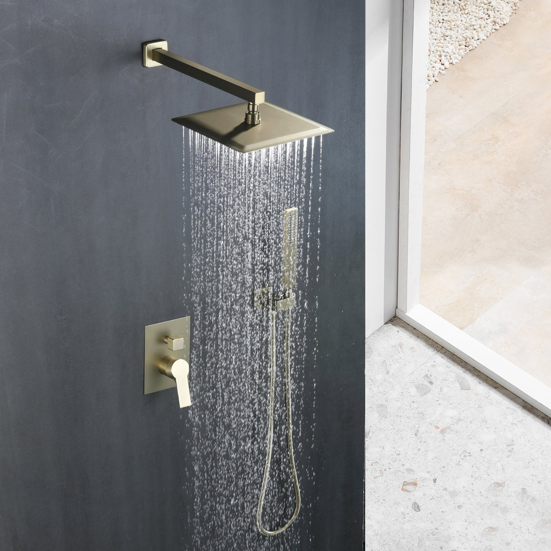 10 inch/ 12 inch   2-Spray Patterns with 1.8 GPM Wall Mount Dual Shower Heads with 360-Degree Rotation
