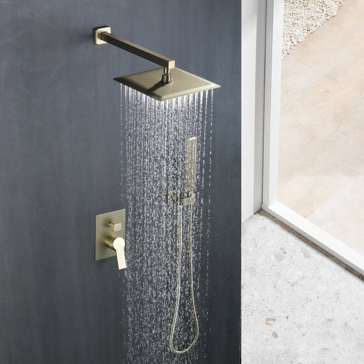 10 inch/ 12 inch   2-Spray Patterns with 1.8 GPM Wall Mount Dual Shower Heads with 360-Degree Rotation