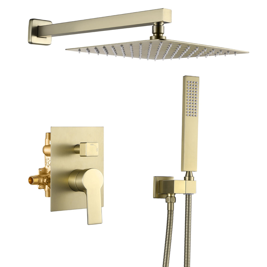 10 inch/ 12 inch   2-Spray Patterns with 1.8 GPM Wall Mount Dual Shower Heads with 360-Degree Rotation