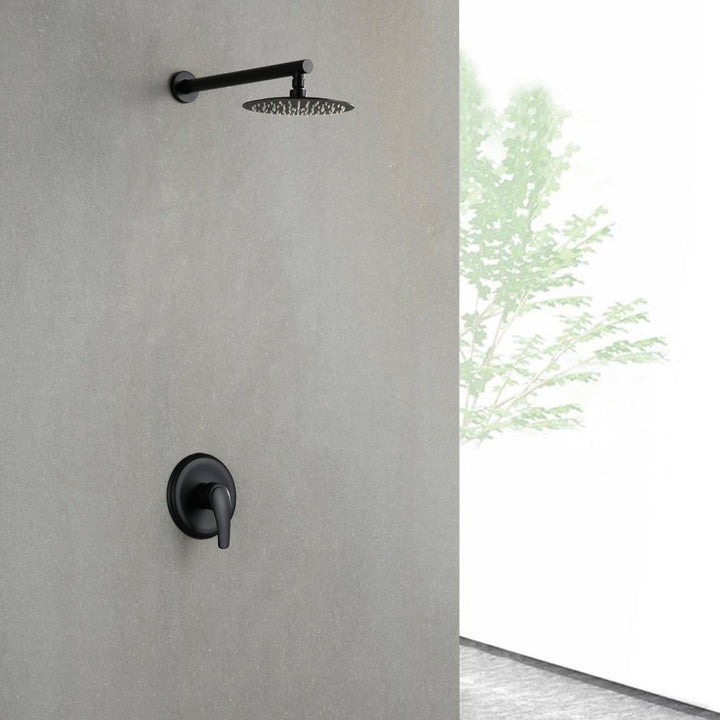 8 inch/ 9 inch 1-Spray Patterns with 2.1 GPM Wall Mount Fixed Shower Head with Valve Included