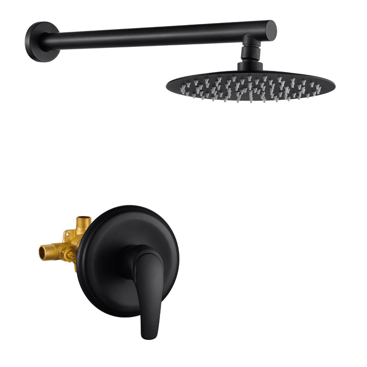 8 inch/ 9 inch 1-Spray Patterns with 2.1 GPM Wall Mount Fixed Shower Head with Valve Included