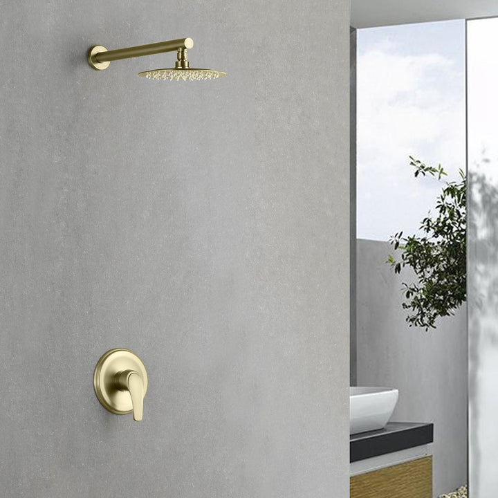 8 inch/ 9 inch 1-Spray Patterns with 2.1 GPM Wall Mount Fixed Shower Head with Valve Included