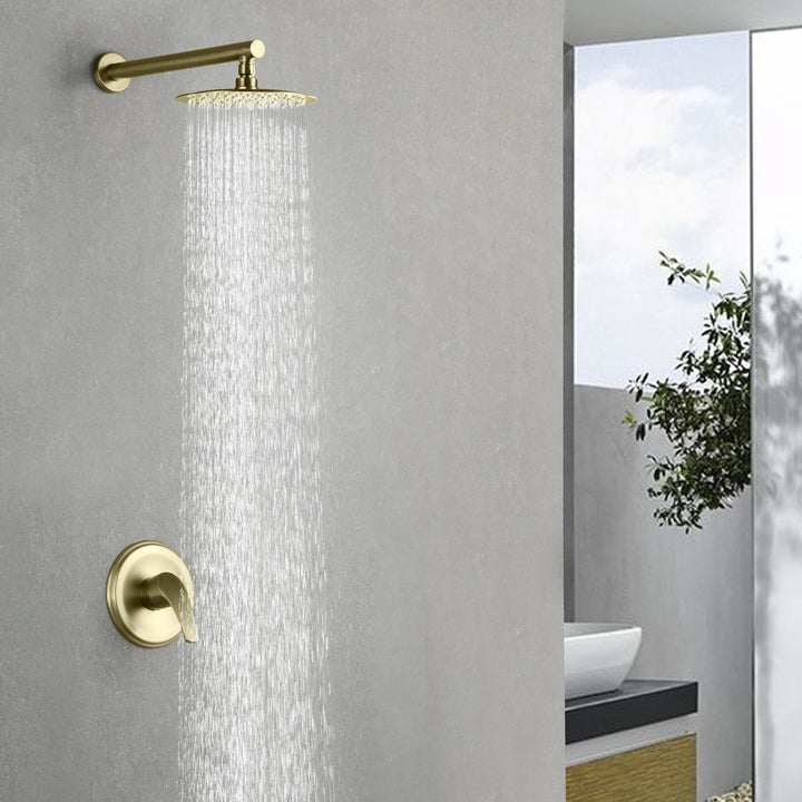 8 inch/ 9 inch 1-Spray Patterns with 2.1 GPM Wall Mount Fixed Shower Head with Valve Included