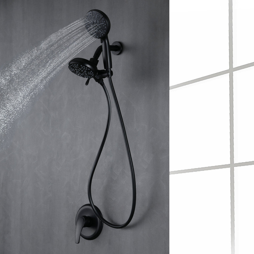 Single-Handle 2-Spray Round High-Pressure Shower Faucet Dual Shower Head Faucet