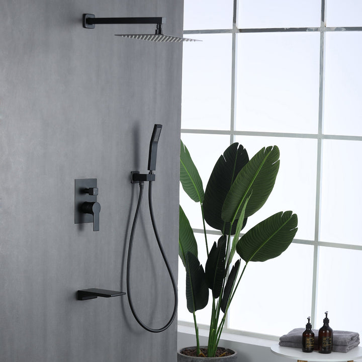 10 in. 1-Spray Patterns with 1.8 GPM Wall Mount Dual Shower Heads with 360-Degree Rotation