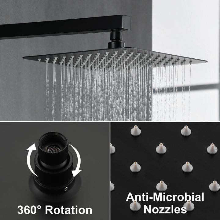 10 in. 3-Spray Patterns with 1.8 GPM Wall Mount Dual Shower Heads