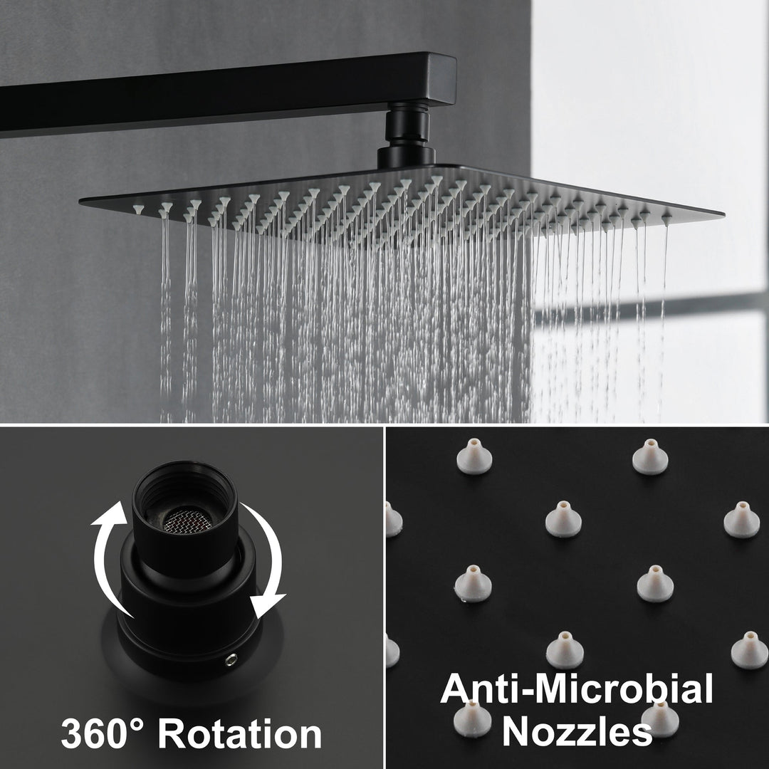 10 in. 1-Spray Patterns with 1.8 GPM Wall Mount Dual Shower Heads with 360-Degree Rotation