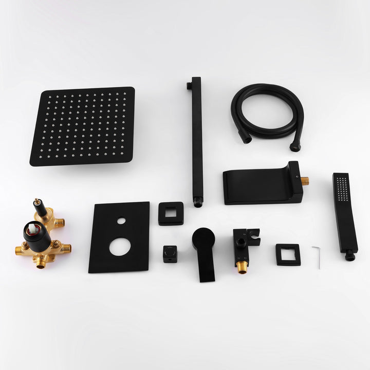 10 in. 1-Spray Patterns with 1.8 GPM Wall Mount Dual Shower Heads with 360-Degree Rotation
