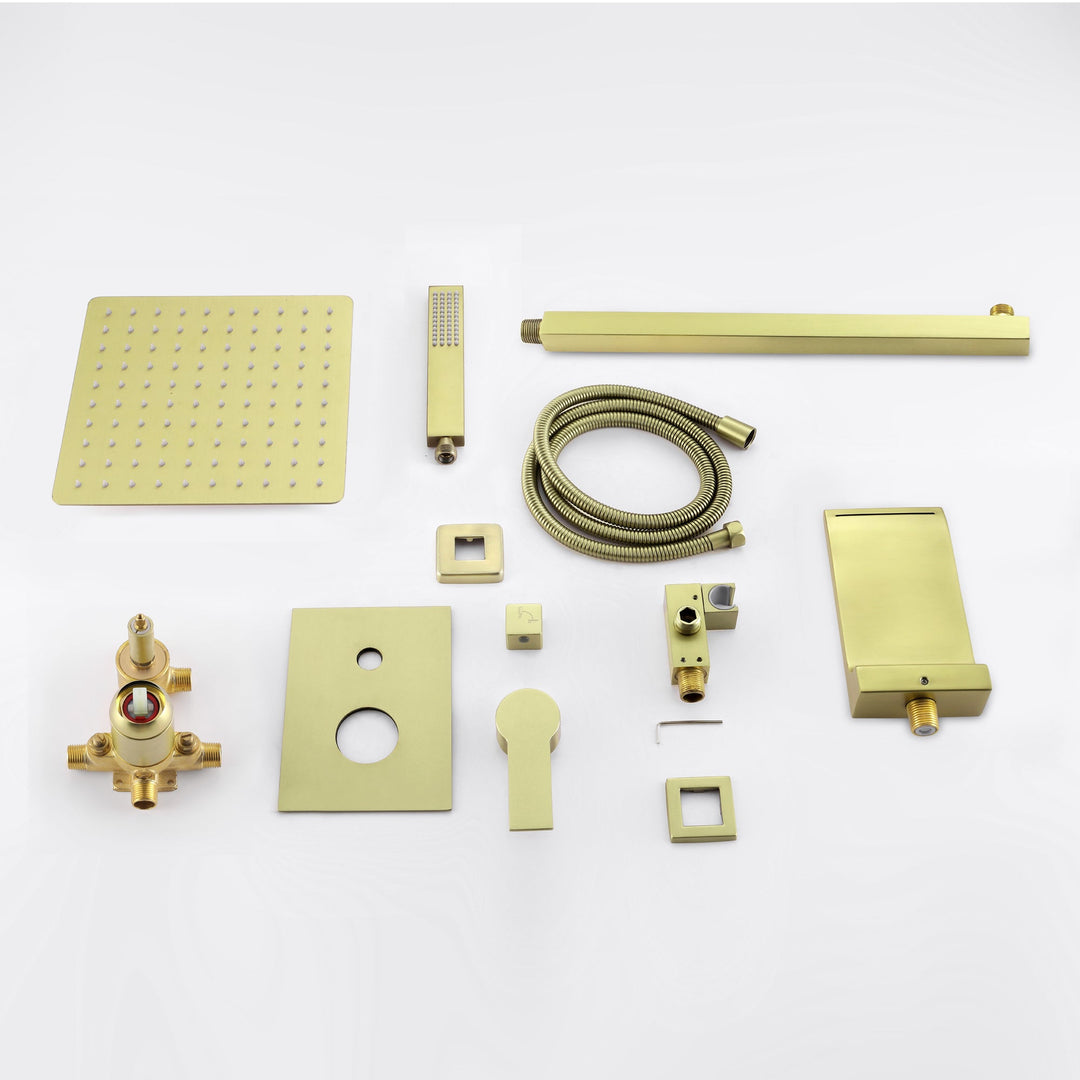 10 in. 1-Spray Patterns with 1.8 GPM Wall Mount Dual Shower Heads with 360-Degree Rotation