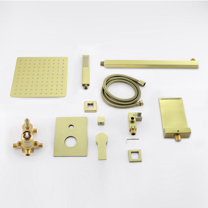 10 in. 1-Spray Patterns with 1.8 GPM Wall Mount Dual Shower Heads with 360-Degree Rotation