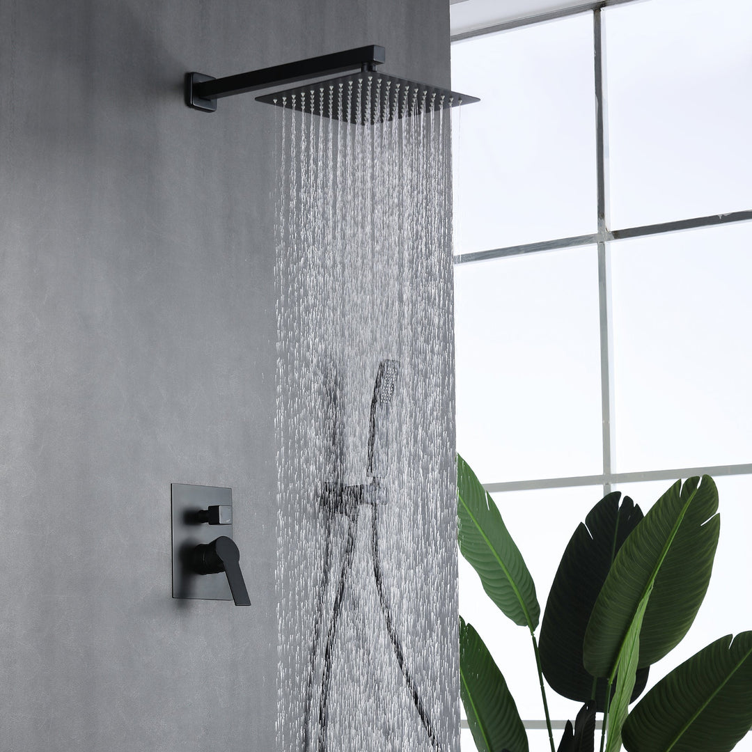 10 in. 1-Spray Patterns with 1.8 GPM Wall Mount Dual Shower Heads with 360-Degree Rotation