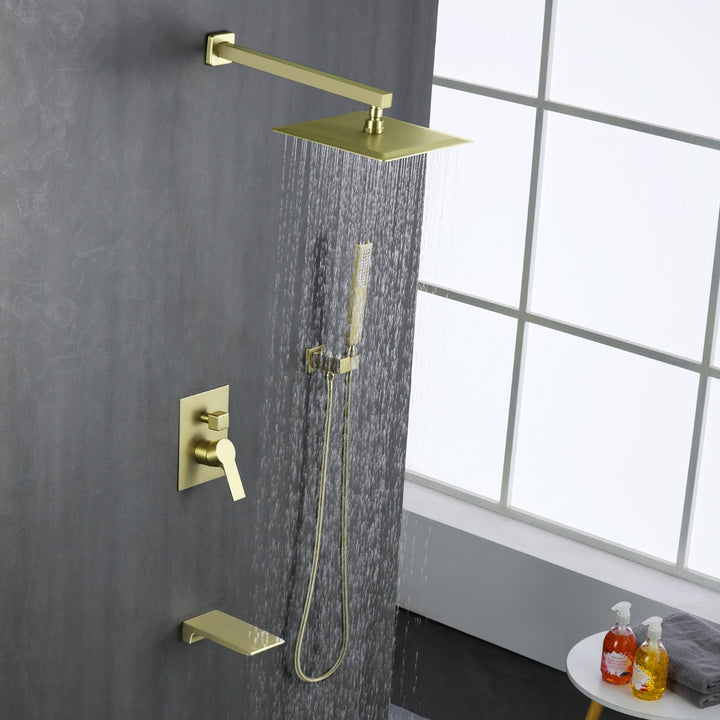 10 in. 1-Spray Patterns with 1.8 GPM Wall Mount Dual Shower Heads with 360-Degree Rotation