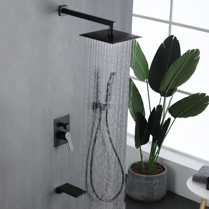 10 in. 1-Spray Patterns with 1.8 GPM Wall Mount Dual Shower Heads with 360-Degree Rotation