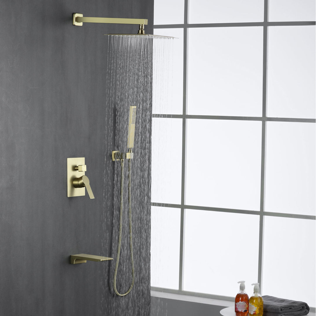 10 in. 1-Spray Patterns with 1.8 GPM Wall Mount Dual Shower Heads with 360-Degree Rotation