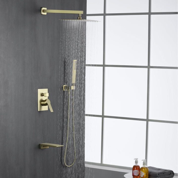 10 in. 1-Spray Patterns with 1.8 GPM Wall Mount Dual Shower Heads with 360-Degree Rotation
