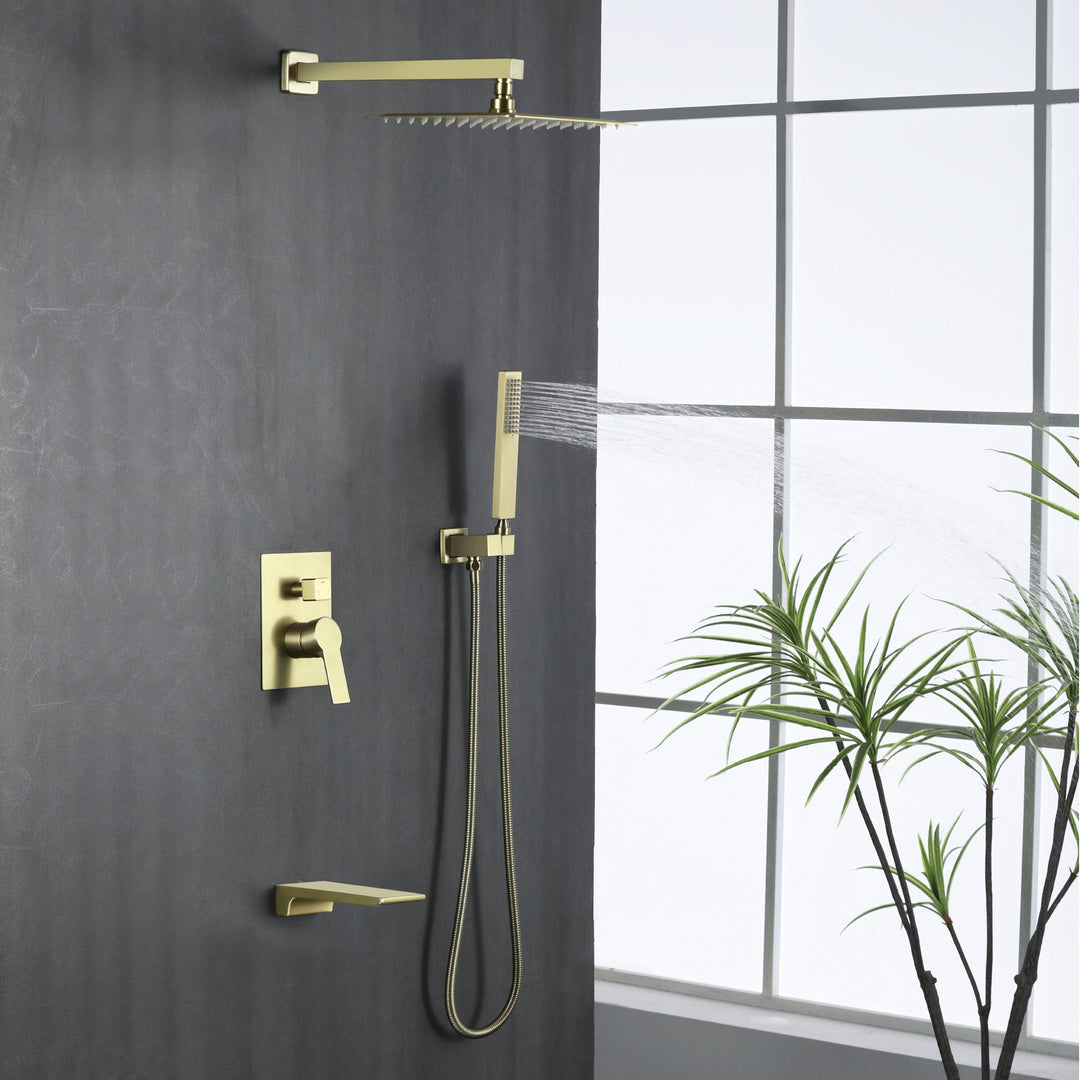 10 in. 1-Spray Patterns with 1.8 GPM Wall Mount Dual Shower Heads with 360-Degree Rotation