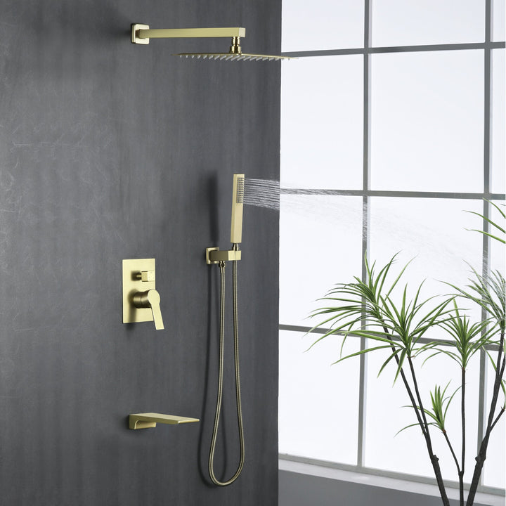 10 in. 1-Spray Patterns with 1.8 GPM Wall Mount Dual Shower Heads with 360-Degree Rotation
