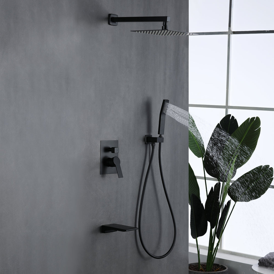 10 in. 1-Spray Patterns with 1.8 GPM Wall Mount Dual Shower Heads with 360-Degree Rotation