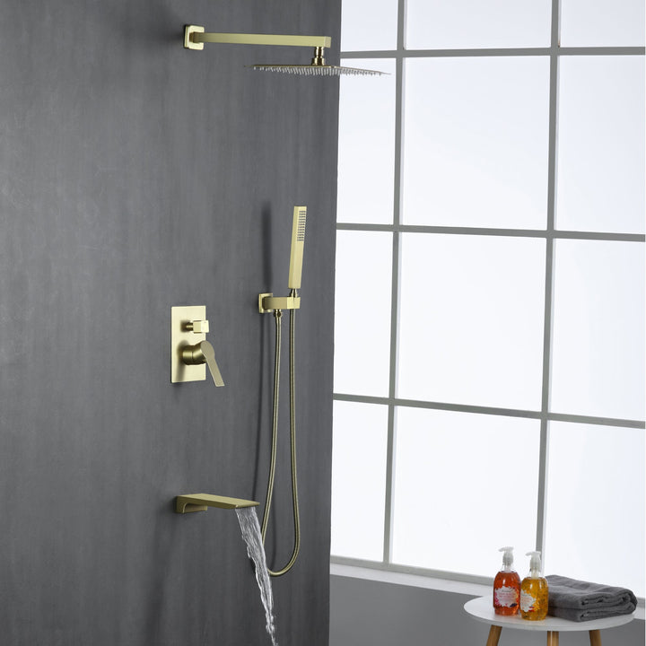 10 in. 1-Spray Patterns with 1.8 GPM Wall Mount Dual Shower Heads with 360-Degree Rotation