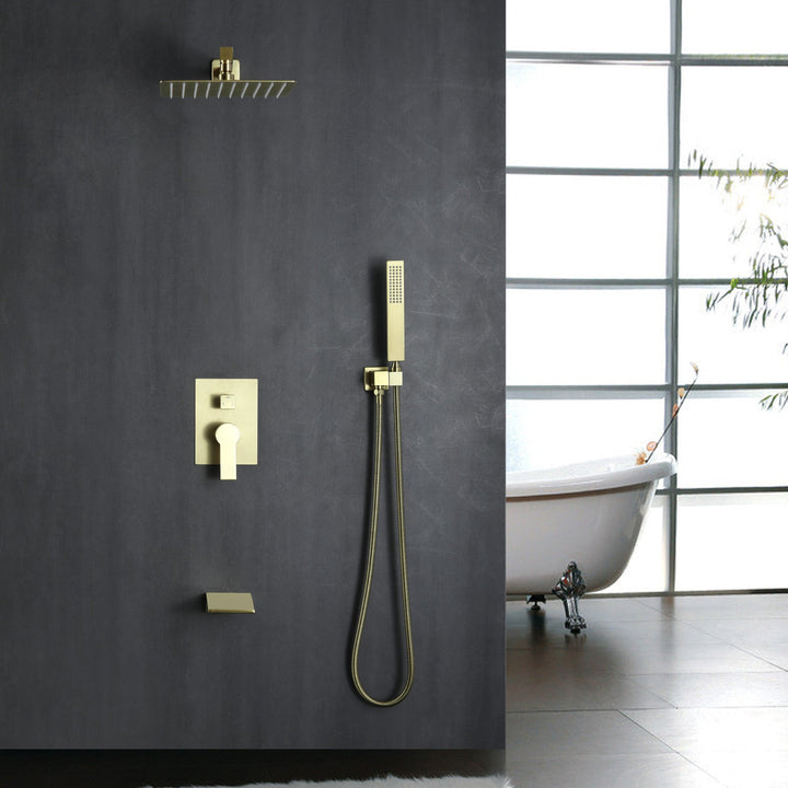 10 in. 1-Spray Patterns with 1.8 GPM Wall Mount Dual Shower Heads with 360-Degree Rotation