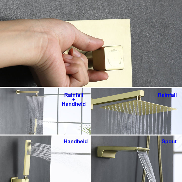 10 in. 1-Spray Patterns with 1.8 GPM Wall Mount Dual Shower Heads with 360-Degree Rotation