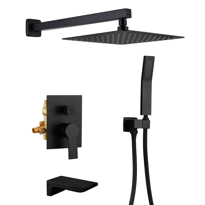 10 in. 1-Spray Patterns with 1.8 GPM Wall Mount Dual Shower Heads with 360-Degree Rotation