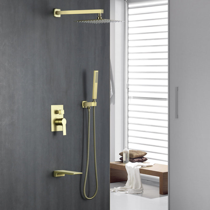 10 in. 1-Spray Patterns with 1.8 GPM Wall Mount Dual Shower Heads with 360-Degree Rotation