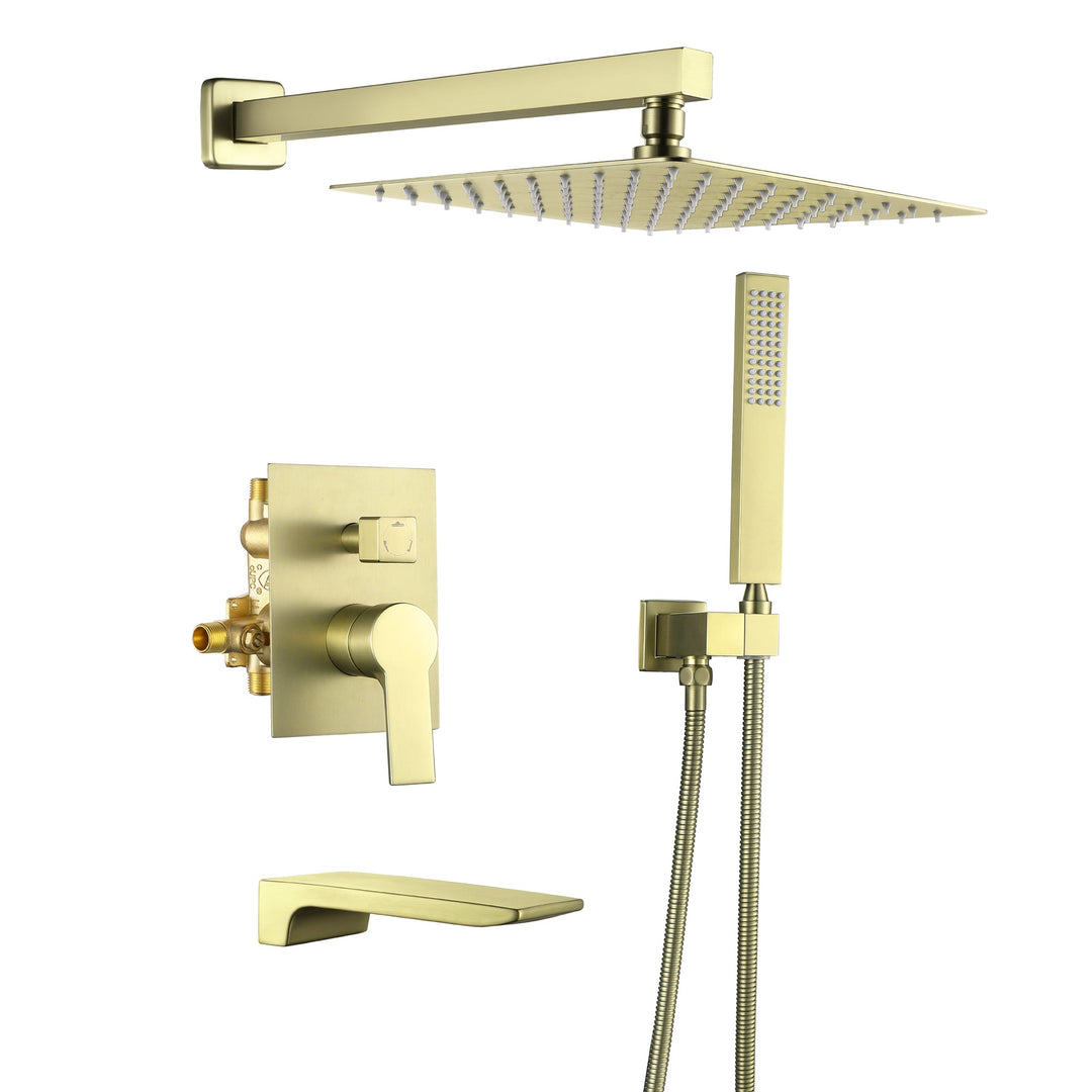 10 in. 1-Spray Patterns with 1.8 GPM Wall Mount Dual Shower Heads with 360-Degree Rotation
