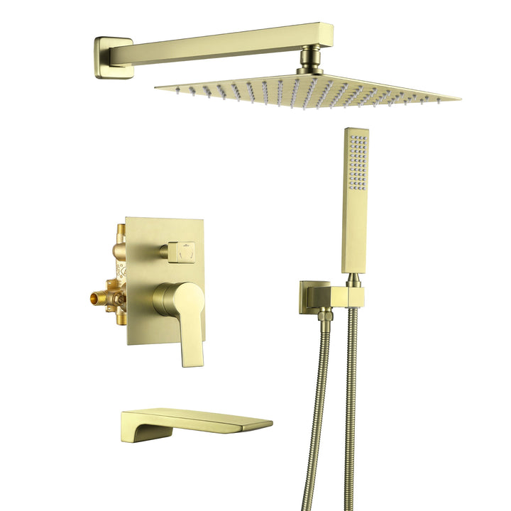 10 in. 1-Spray Patterns with 1.8 GPM Wall Mount Dual Shower Heads with 360-Degree Rotation