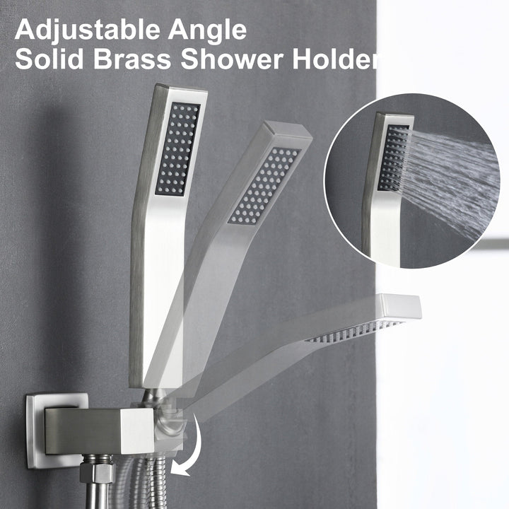 10 in. 1-Spray Patterns with 1.8 GPM Wall Mount Dual Shower Heads with 360-Degree Rotation