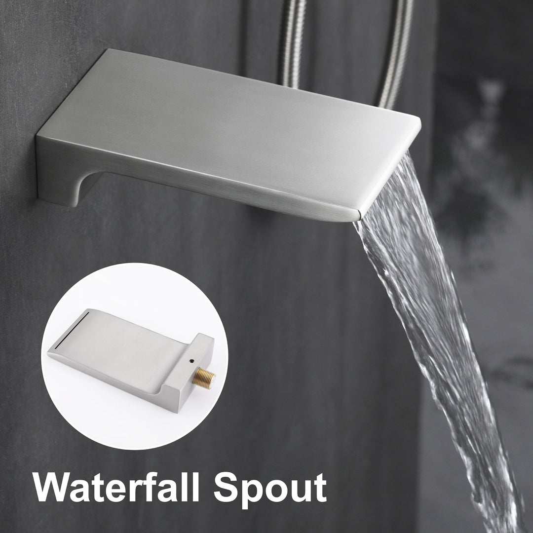 10 in. 1-Spray Patterns with 1.8 GPM Wall Mount Dual Shower Heads with 360-Degree Rotation