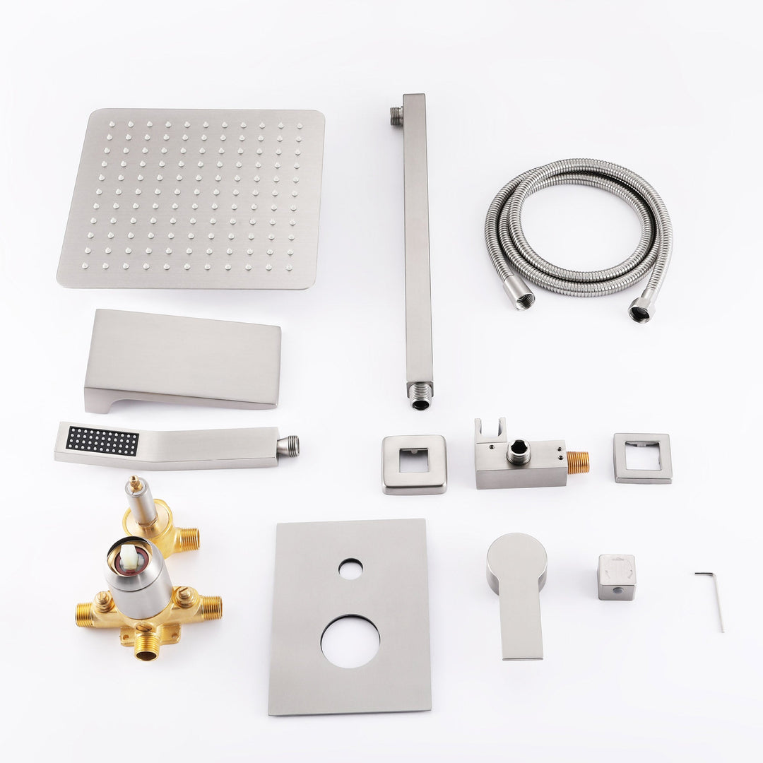 10 in. 1-Spray Patterns with 1.8 GPM Wall Mount Dual Shower Heads with 360-Degree Rotation