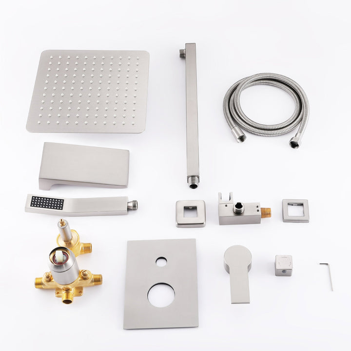 10 in. 1-Spray Patterns with 1.8 GPM Wall Mount Dual Shower Heads with 360-Degree Rotation