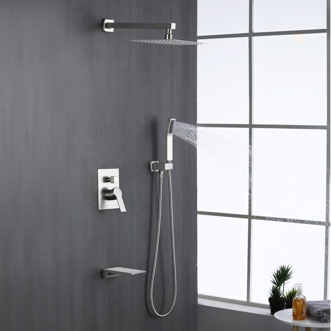 10 in. 1-Spray Patterns with 1.8 GPM Wall Mount Dual Shower Heads with 360-Degree Rotation