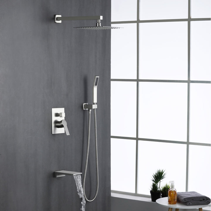 10 in. 1-Spray Patterns with 1.8 GPM Wall Mount Dual Shower Heads with 360-Degree Rotation
