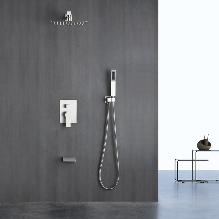 10 in. 1-Spray Patterns with 1.8 GPM Wall Mount Dual Shower Heads with 360-Degree Rotation