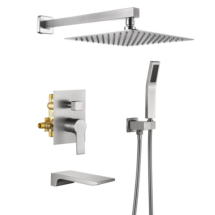 10 in. 1-Spray Patterns with 1.8 GPM Wall Mount Dual Shower Heads with 360-Degree Rotation