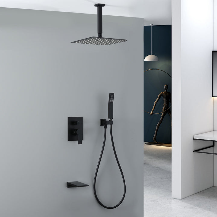 12 inch Ceiling Mount Single-Handle 1-Spray Tub and Shower Faucet with 12 in. Fixed Shower Head