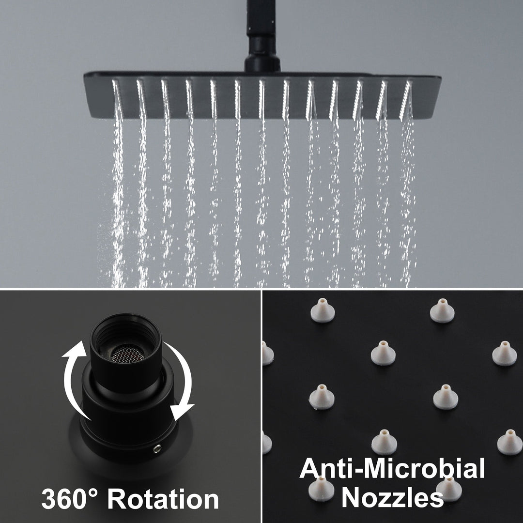 12 inch Ceiling Mount Single-Handle 1-Spray Tub and Shower Faucet with 12 in. Fixed Shower Head