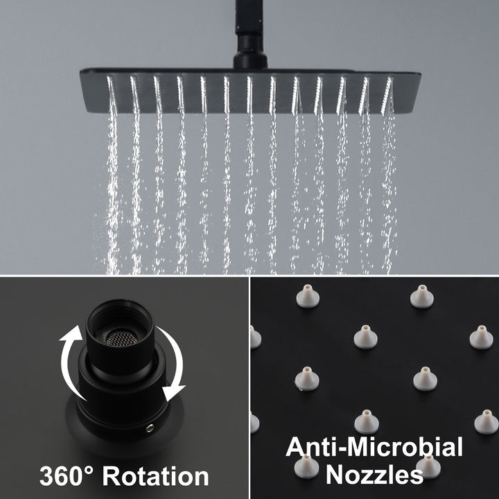 12 inch Ceiling Mount Single-Handle 1-Spray Tub and Shower Faucet with 12 in. Fixed Shower Head