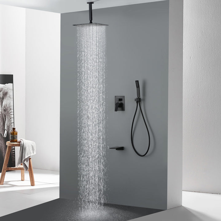 12 inch Ceiling Mount Single-Handle 1-Spray Tub and Shower Faucet with 12 in. Fixed Shower Head