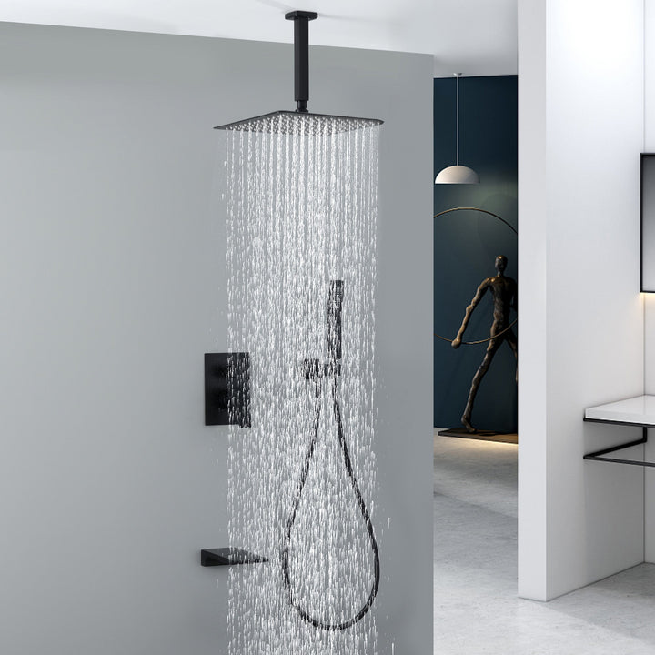 12 inch Ceiling Mount Single-Handle 1-Spray Tub and Shower Faucet with 12 in. Fixed Shower Head
