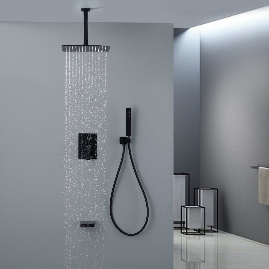 12 inch Ceiling Mount Single-Handle 1-Spray Tub and Shower Faucet with 12 in. Fixed Shower Head