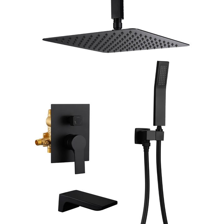 12 inch Ceiling Mount Single-Handle 1-Spray Tub and Shower Faucet with 12 in. Fixed Shower Head