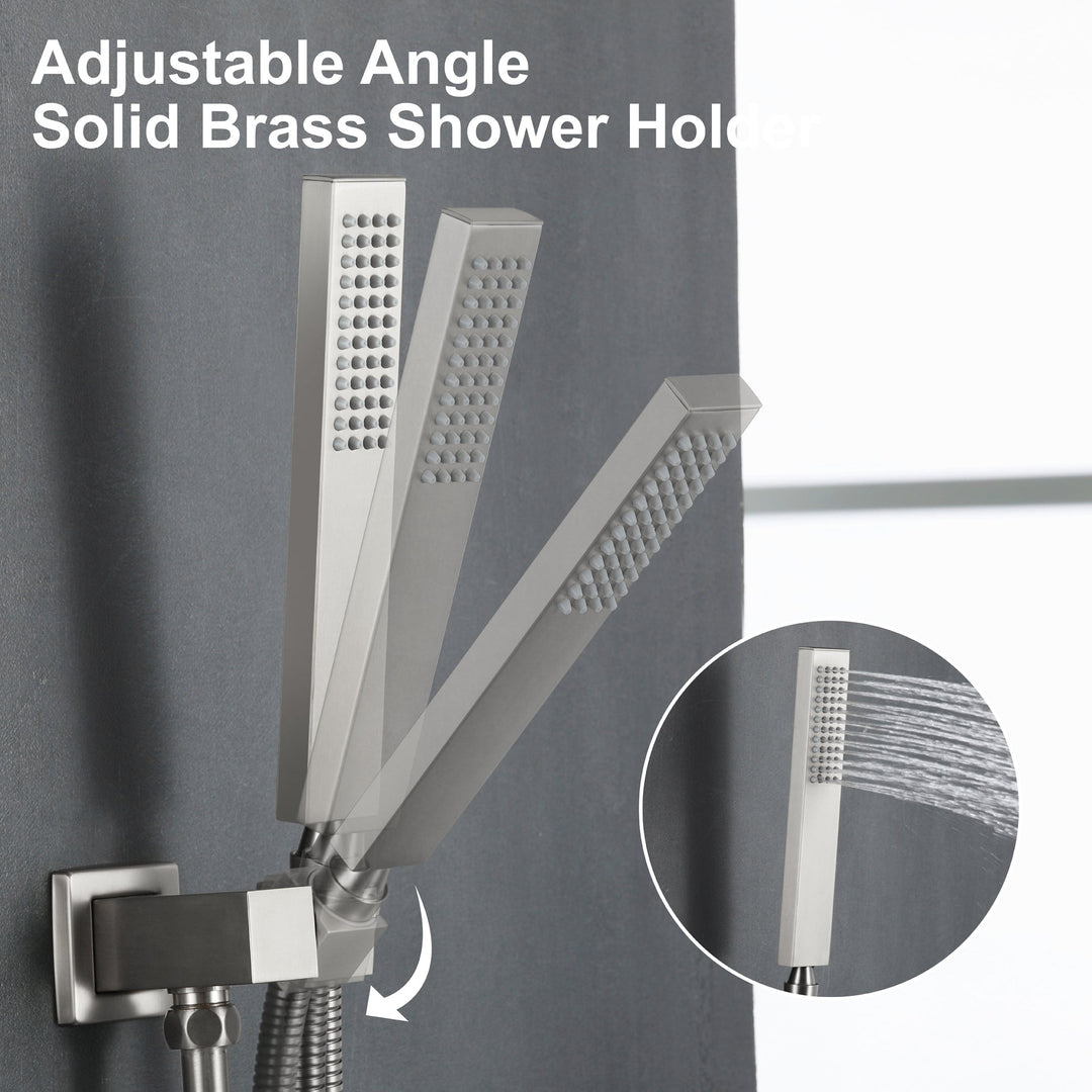 10 inch/ 12 inch 3-Spray Patterns with 1.8 GPM Wall Mount Dual Shower Heads with Waterfall Spout