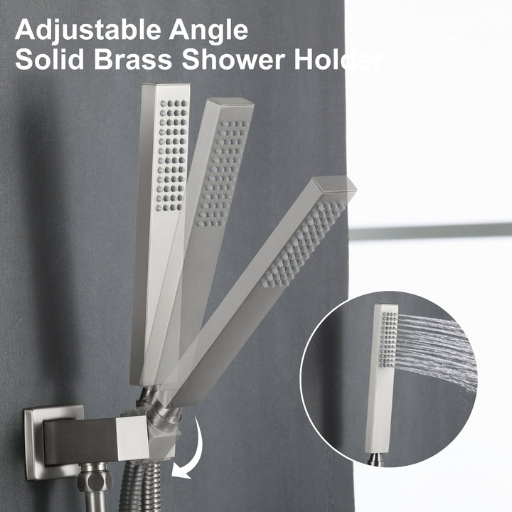 10 inch/ 12 inch 3-Spray Patterns with 1.8 GPM Wall Mount Dual Shower Heads with Waterfall Spout