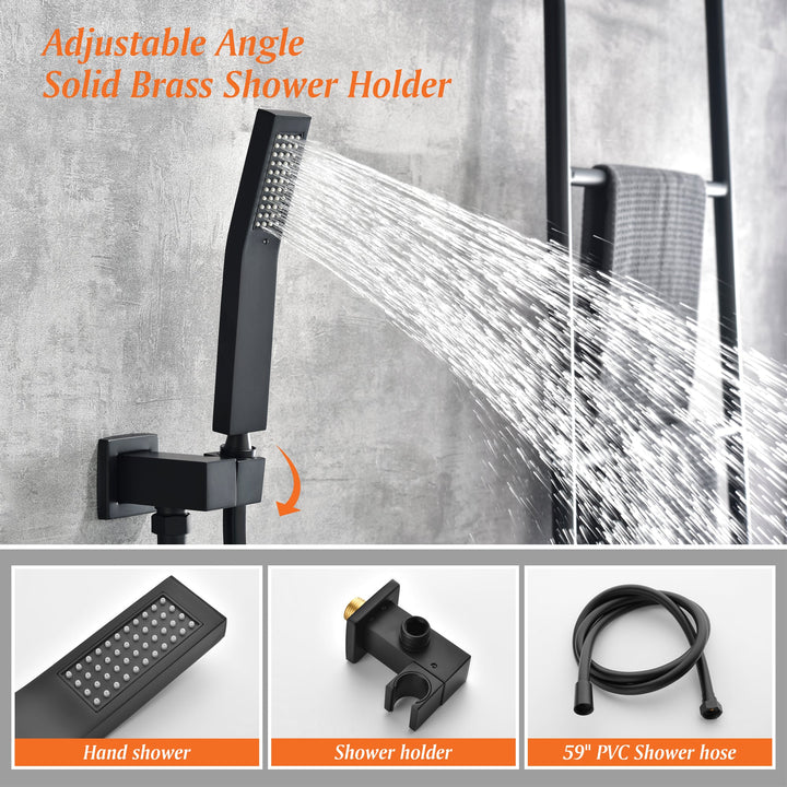 Single-Handle Wall Mount Roman Tub Faucet with Hand Shower