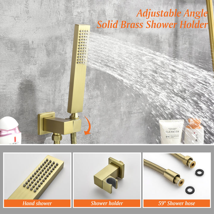 Single-Handle Wall Mount Roman Tub Faucet with Hand Shower