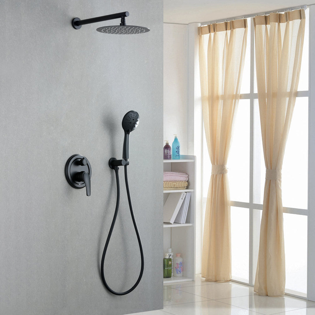 9inch/10inch/12inch 2-Spray Patterns with 1.8 GPM Wall Mount Dual Shower Heads with Hand Shower